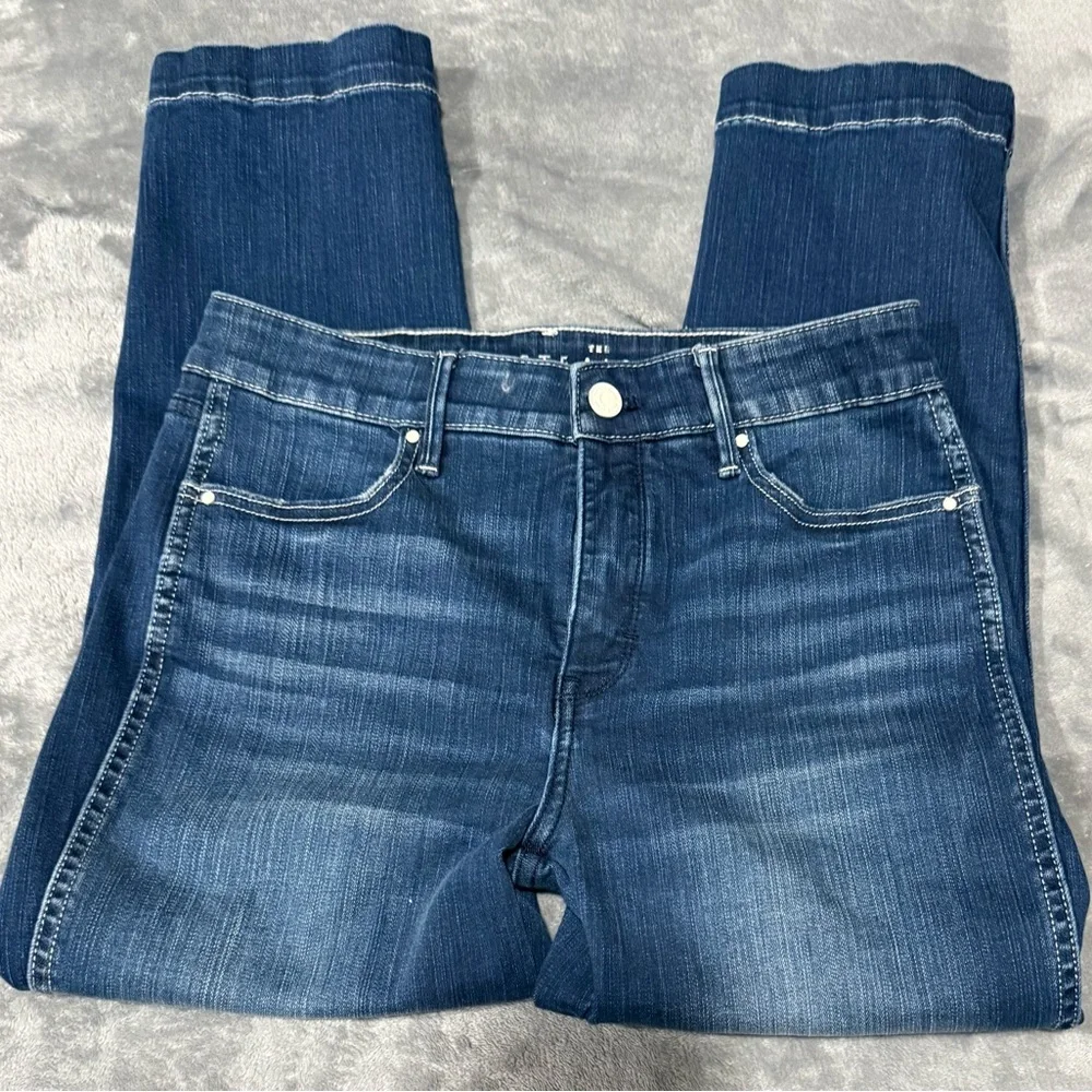 ~White House Black Market High Rise Straight Crop Blue Denim - Picture 4 of 9